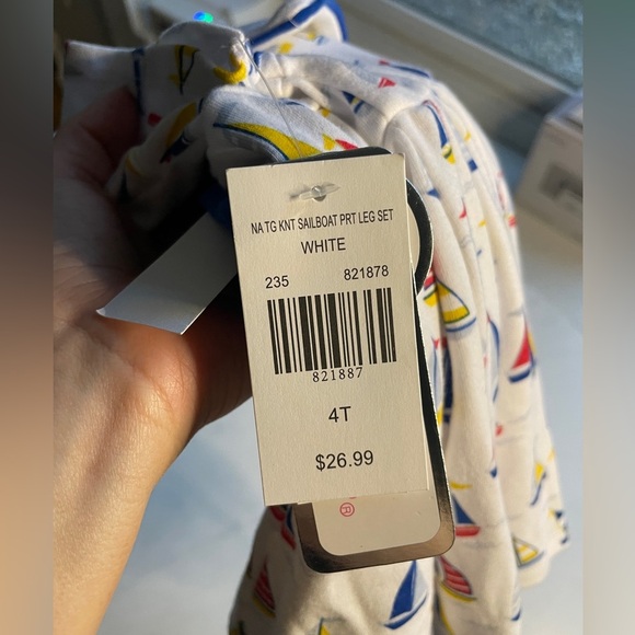 Little Lass Sailboat Two Piece Cotton Capri Legging Set Toddler Girl Size 4T NWT - Picture 6 of 6